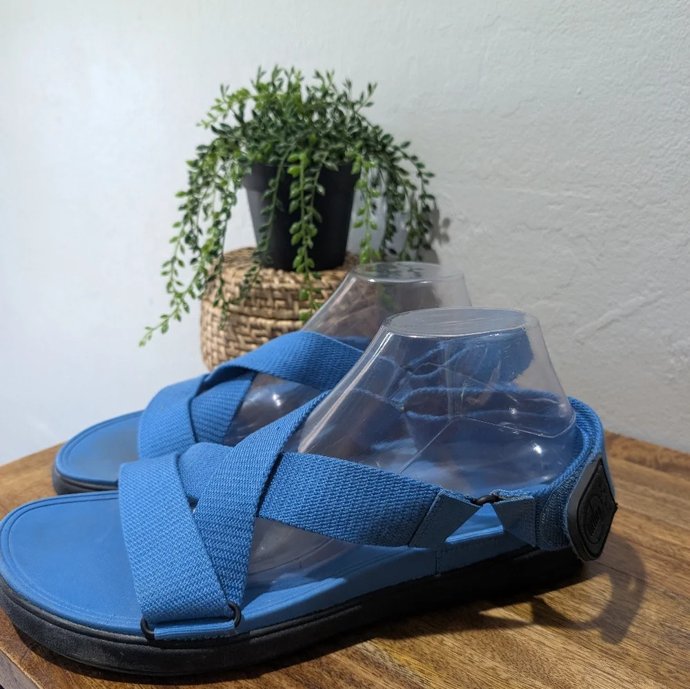 Fitflop Mens Sling M Sandal Shoes Blue And Black Size 13‎